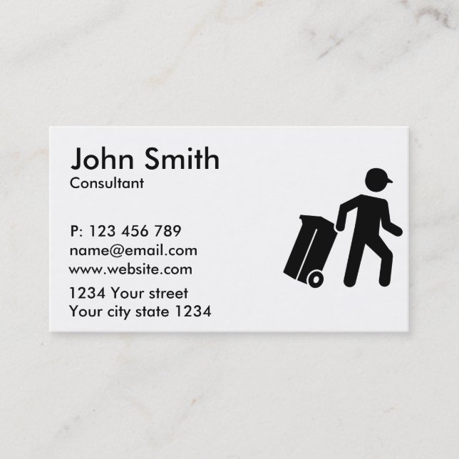 Garbage man business card (Front)