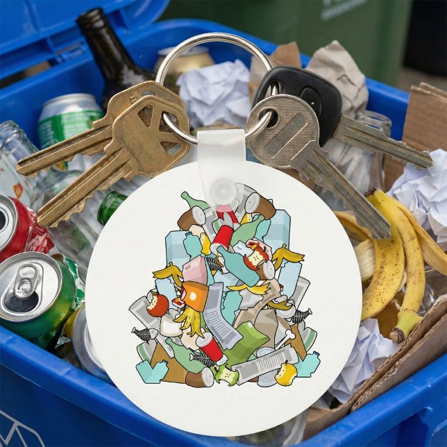 Garbage Pile Messy Trash Recycling Junk Key Ring (Creator Uploaded)