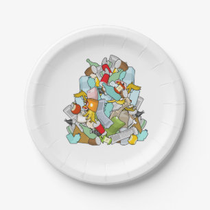 Garbage Pile Messy Trash Recycling Junk Paper Plate