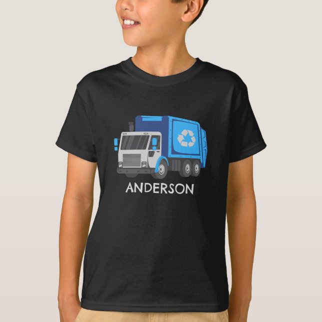 Garbage/Recycle Truck with Kids Name T-Shirt (Front)