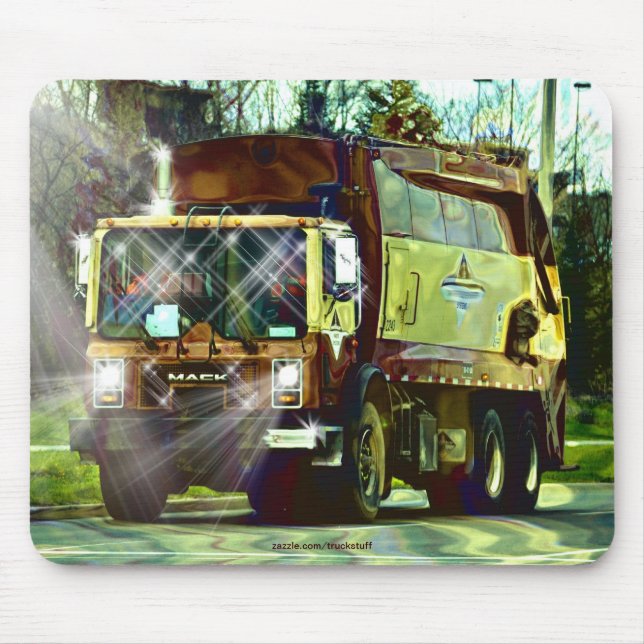 Garbage Refuse Dump Truck Driver's Mousepad (Front)