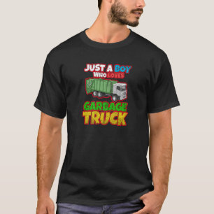 Garbage Smiling Truck Boy Love Recycling Day Dustc T-Shirt