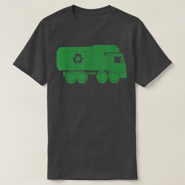 Garbage Smiling Truck Boy Love Recycling Day Dustc T-Shirt (Design Front)
