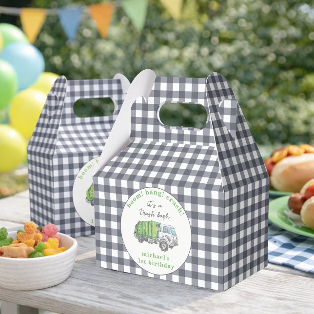 Garbage Trash Truck Birthday Personalized Favour Box (Creator Uploaded)