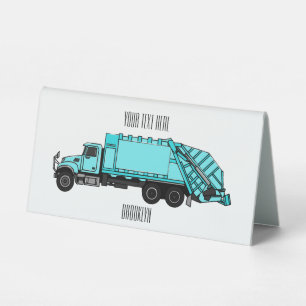 Garbage truck cartoon illustration