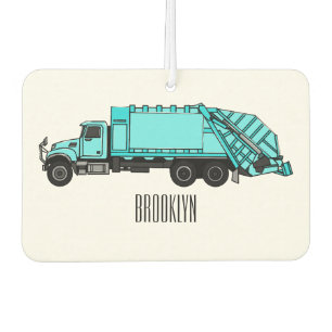 Garbage truck cartoon illustration car air freshener