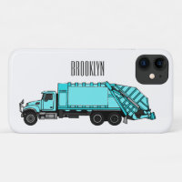 Garbage truck cartoon illustration