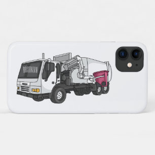 Garbage truck cartoon illustration iPhone 11 case