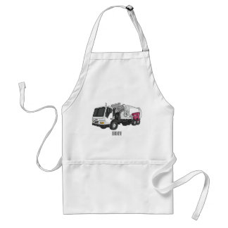 Garbage truck cartoon illustration standard apron