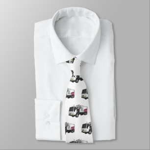 Garbage truck cartoon illustration tie