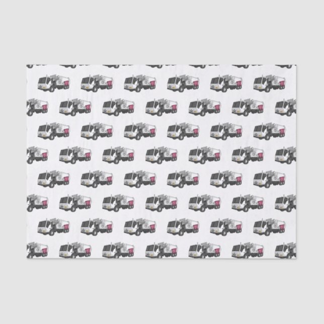 Garbage truck cartoon illustration  tissue paper (Front)