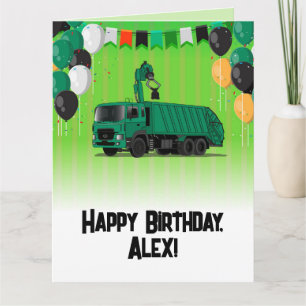 Garbage Truck Children's Birthday Card