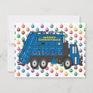Garbage Truck Christmas Holiday Card