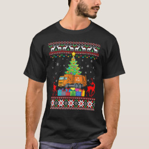 Garbage Truck Christmas Tree Lights Ornaments Xmas T-Shirt