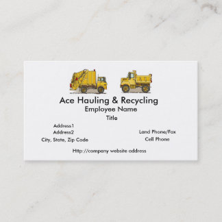 Garbage Truck Construction Business Cards
