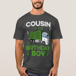Garbage Truck Cousin Birthday Boy Balloons Birthda T-Shirt