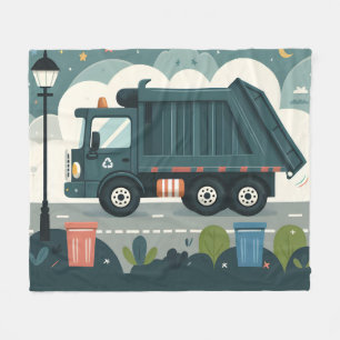Garbage Truck  Fleece Blanket