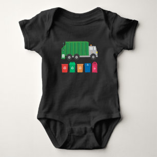 Garbage Truck Gift Trash Truck With Dumpsters Baby Bodysuit