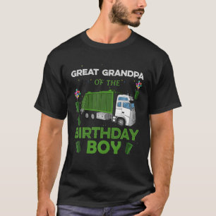 Garbage Truck Great Grandpa Birthday Boy Balloons T-Shirt