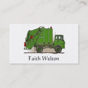 Garbage Truck Green Business Card
