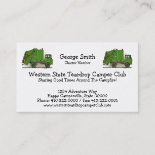 Garbage Truck Green Business Card