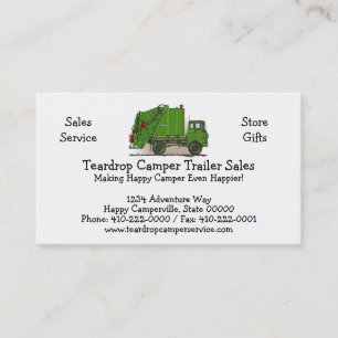 Garbage Truck Green Business Card