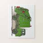 Garbage Truck Green Jigsaw Puzzle<br><div class="desc">This is one of many construction equipment gifts featuring construction equipment images by artist,  Richard Neuman. Every piece of heavy equipment is drawn in high detail yet always has a touch of whimsy. His unique work is in homes and offices in every state and around the world. Enjoy!</div>