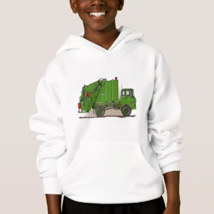 Garbage Truck Green Kids Hoodie