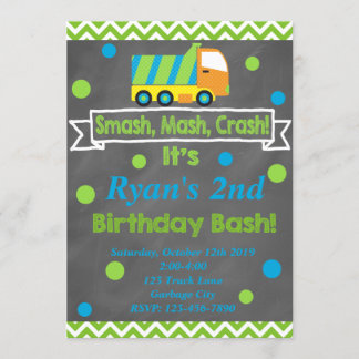 Garbage Truck Invitation