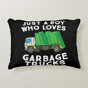 Garbage Truck Just A Boy Who Loves Garbage Trucks Decorative Cushion