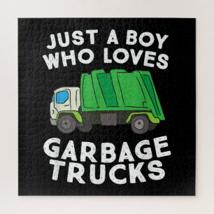 Garbage Truck Just A Boy Who Loves Garbage Trucks Jigsaw Puzzle