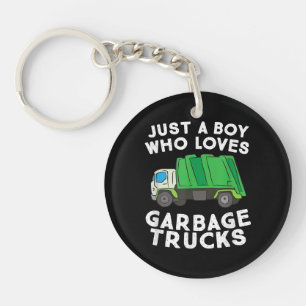 Garbage Truck Just A Boy Who Loves Garbage Trucks Key Ring