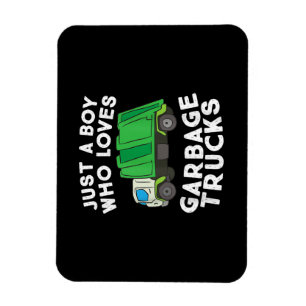 Garbage Truck Just A Boy Who Loves Garbage Trucks Magnet