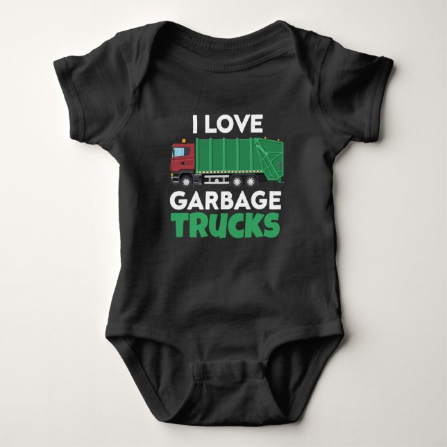 Garbage Truck Kid Cool Future Truck Driver Baby Bodysuit (Front)