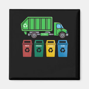 Garbage Truck Kids Boys Recycling Truck Magnet