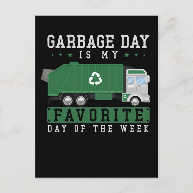 Garbage Truck Kids Boys Recycling Truck Postcard (Front)