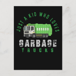 Garbage Truck Kids Boys Recycling Truck Postcard