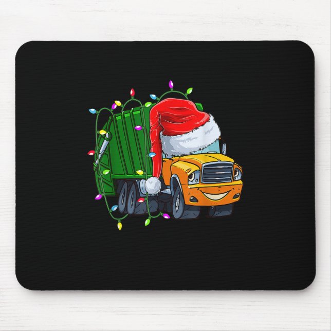 Garbage Truck Lights Christmas Trash Trucks Lover  Mouse Pad (Front)