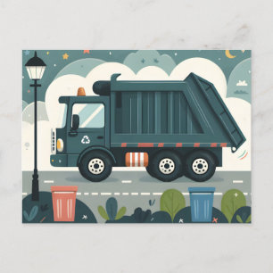 Garbage Truck  Postcard
