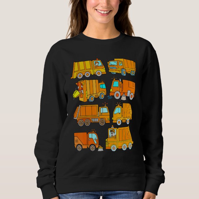 Garbage Truck Street Sweeper Boys Girls Men Trash  Sweatshirt (Front)