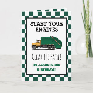 Garbage Truck Trash Boys Birthday Invitation