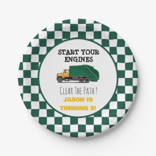 Garbage Truck Trash Boys Birthday Paper Plate