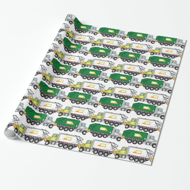 Garbage Truck Wrapping Paper (Unrolled)