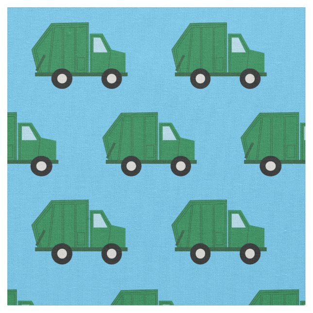 Garbage Trucks Cute Boys Kids Fabric (Close Up)