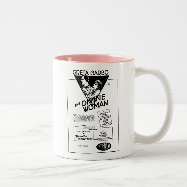 Garbo Divine Woman 1928 movie advertisement Two-Tone Coffee Mug (Right)