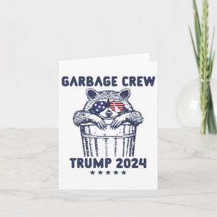 Garbyge Crew Trump Garge Man In Trash Truck Electi Card
