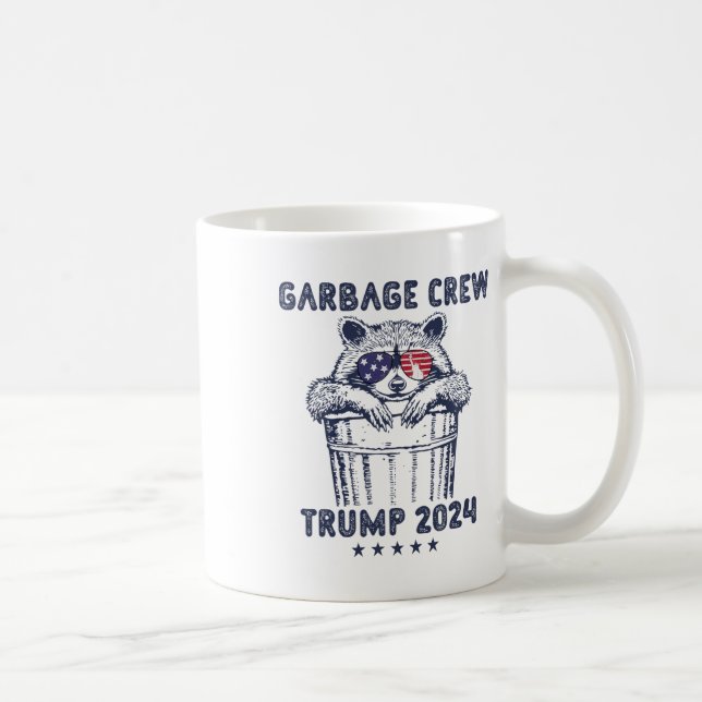 Garbyge Crew Vote Trump 2024 Funny Republican Racc Coffee Mug (Right)