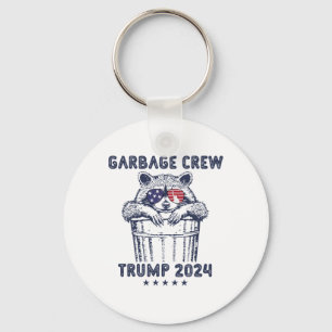 Garbyge Crew Vote Trump 2024 Funny Republican Racc Key Ring