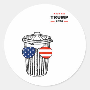 Garbyge For Trump 2024 Garge Truck Trash Can Vote Classic Round Sticker