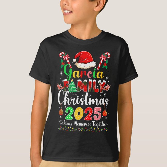 Garcia Family Christmas 2025 Matching Santa Hat Xm T-Shirt (Front)